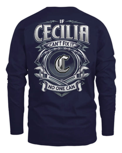 CECILIA AP81-K4-626 - Personalized Ahmed Quote Apparel “If Ahmed Can't Fix It, No One Can” - Men's Long Sleeved T-Shirt - Navy
