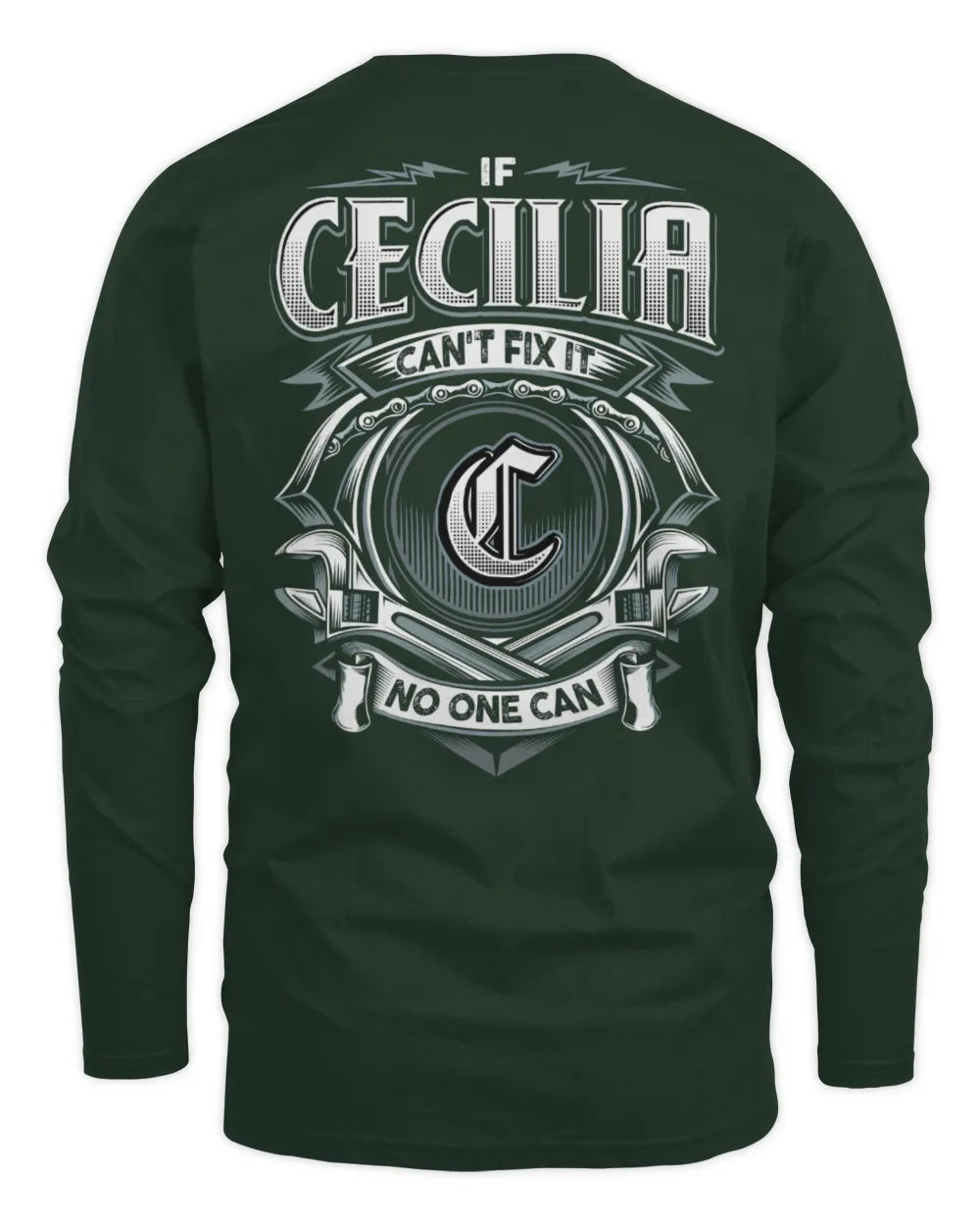 CECILIA AP81-K4-626 - Personalized Ahmed Quote Apparel “If Ahmed Can't Fix It, No One Can” - Men's Long Sleeved T-Shirt - Forest Green