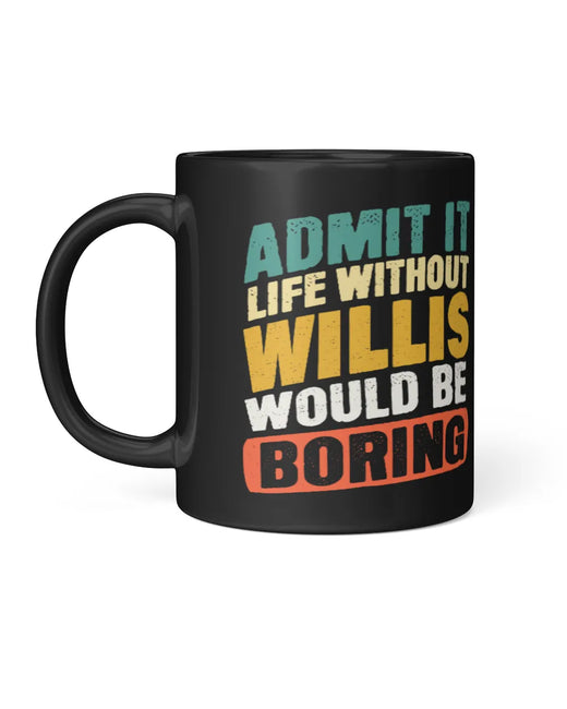 WILLIS CP01-H4 Personalized Black Mug – Custom Name Coffee Cup