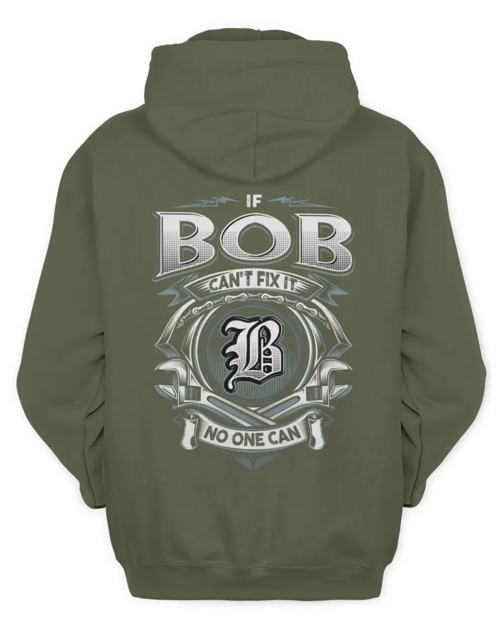 BOB AP81-K4-626 - Personalized Ahmed Quote Apparel “If Ahmed Can't Fix It, No One Can” - Unisex Hoodie - Military Green
