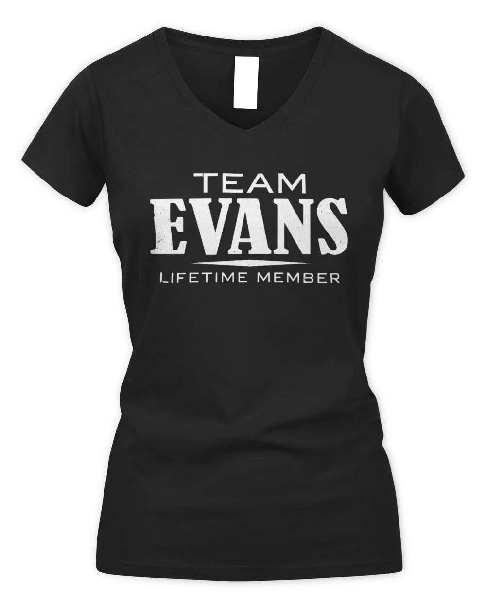 EVANS BL62-K4-128 - Personalized “Team NAME Lifetime Member” - Women's V-Neck T-Shirt - Black