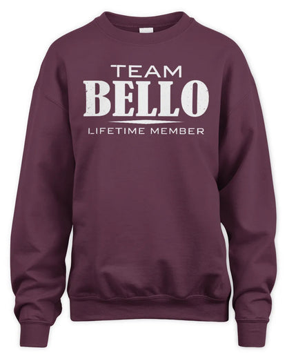 BELLO BL62-K4-128 - Personalized “Team NAME Lifetime Member” - Unisex Sweatshirt - Maroon