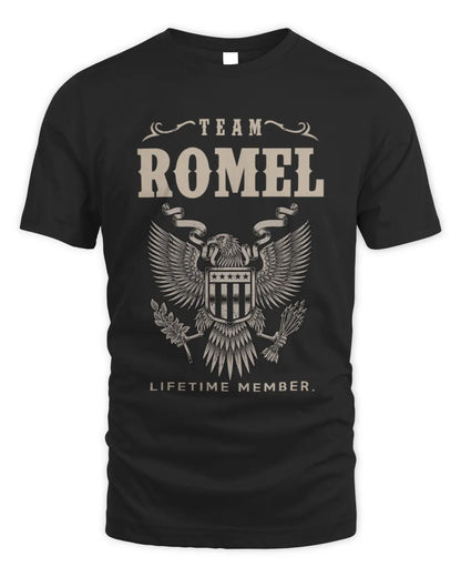 ROMEL TP06-K82 – Personalized Classic Style Apparel “Team NAME Lifetime Member” - Unisex Standard T-Shirt - Black