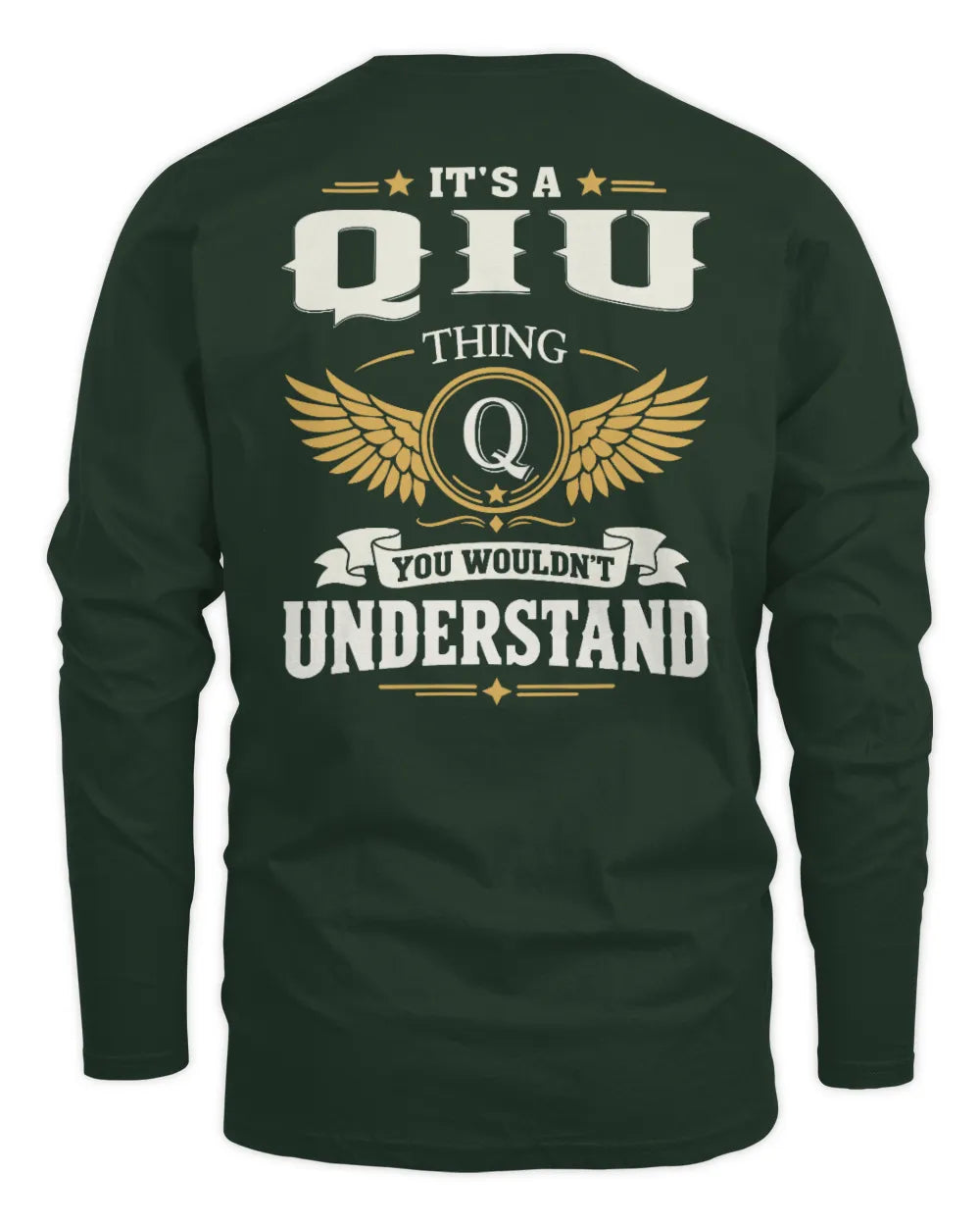 QIU KT06-M008 It’s a [NAME] Thing – You Wouldn’t Understand | Personalized Vintage T-Shirt - Men's Long Sleeved T-Shirt - Forest Green