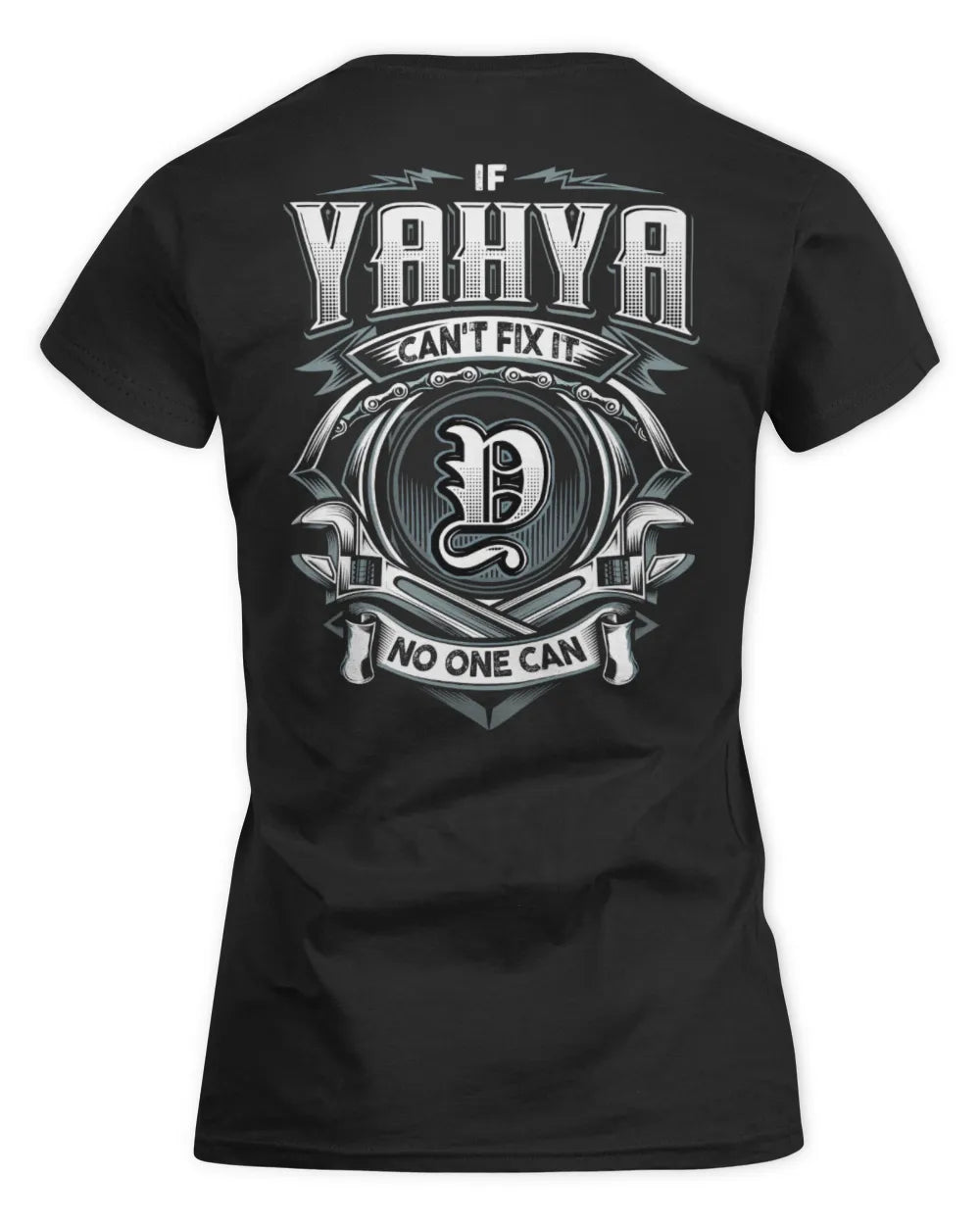 YAHYA AP81-K4-626 - Personalized Ahmed Quote Apparel “If Ahmed Can't Fix It, No One Can” - Women's Standard T-Shirt - Black