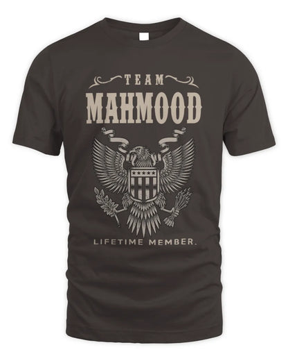 MAHMOOD TP06-K82 – Personalized Classic Style Apparel “Team NAME Lifetime Member” - Unisex Standard T-Shirt - Dark Chocolate