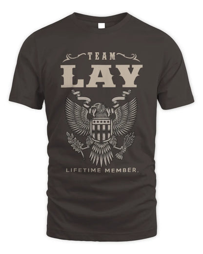 LAY TP06-K82 – Personalized Classic Style Apparel “Team NAME Lifetime Member” - Unisex Standard T-Shirt - Dark Chocolate