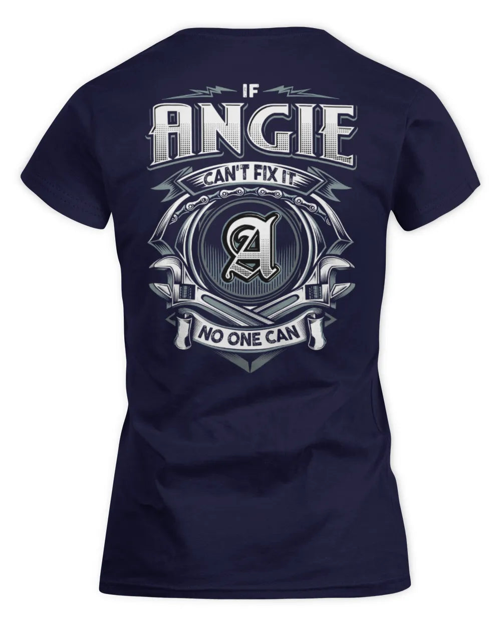 ANGIE AP81-K4-626 - Personalized Ahmed Quote Apparel “If Ahmed Can't Fix It, No One Can” - Women's Standard T-Shirt - Navy