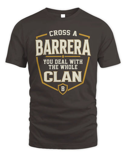 BARRERA NT1-K008 Cross A/An NAME, You Deal With the Whole Clan | Personalized Vintage T-Shirt - Unisex Standard T-Shirt - Dark Chocolate