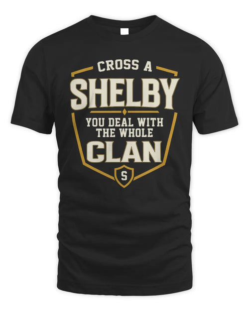 SHELBY NT1-K008 Cross A/An NAME, You Deal With the Whole Clan | Personalized Vintage T-Shirt - Unisex Standard T-Shirt - Black