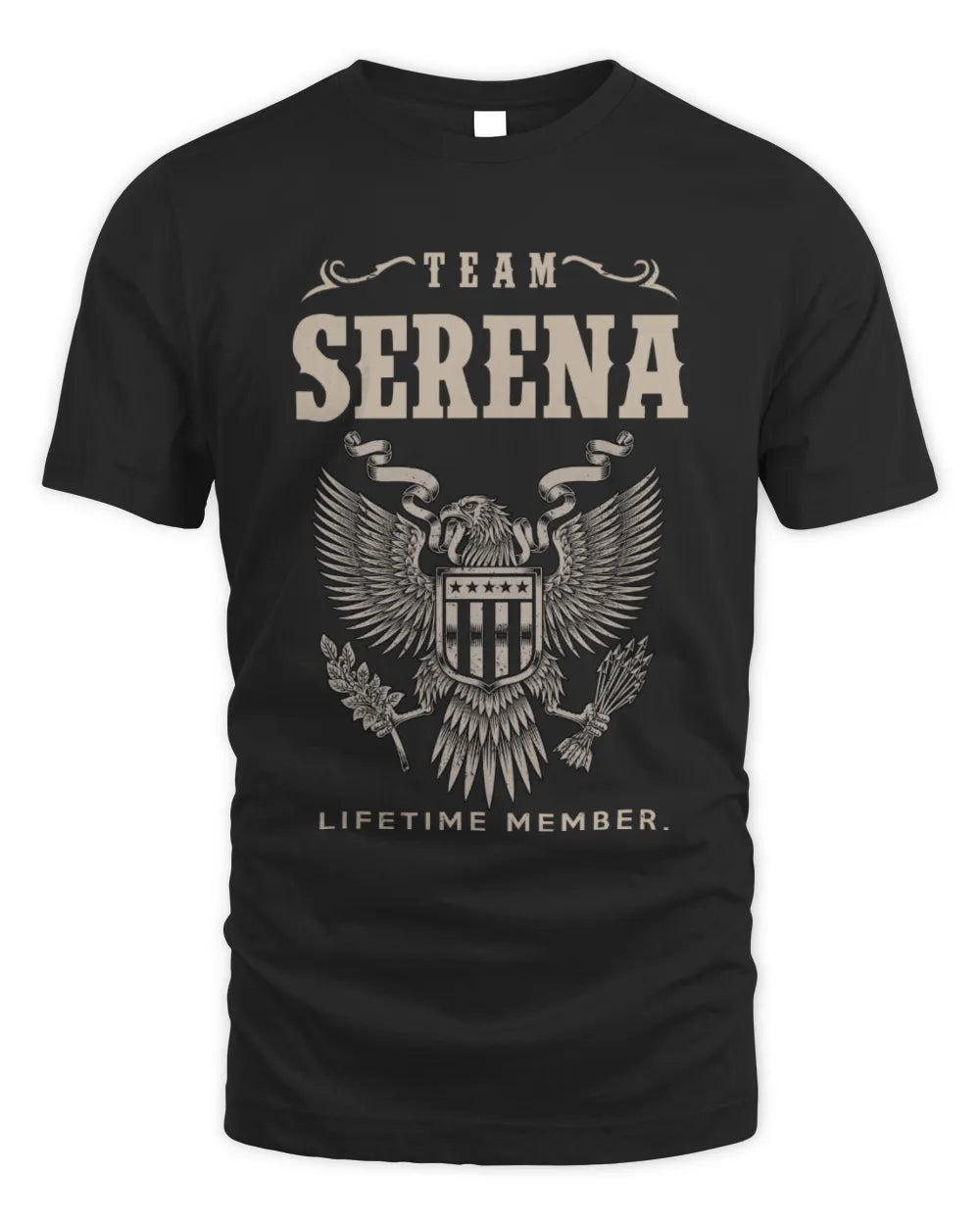 SERENA TP06-K82 – Personalized Classic Style Apparel “Team NAME Lifetime Member” - Unisex Standard T-Shirt - Black