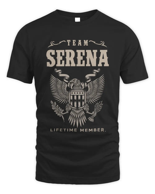 SERENA TP06-K82 – Personalized Classic Style Apparel “Team NAME Lifetime Member” - Unisex Standard T-Shirt - Black