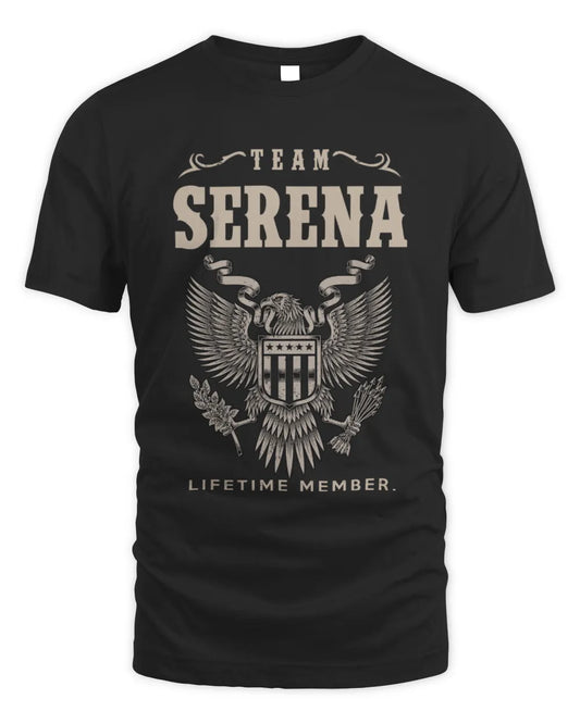 SERENA TP06-K82 – Personalized Classic Style Apparel “Team NAME Lifetime Member” - Unisex Standard T-Shirt - Black