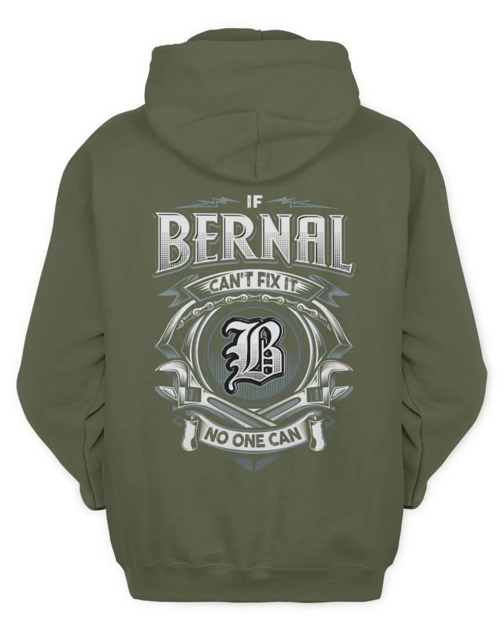 BERNAL AP81-K4-626 - Personalized Ahmed Quote Apparel “If Ahmed Can't Fix It, No One Can” - Unisex Hoodie - Military Green