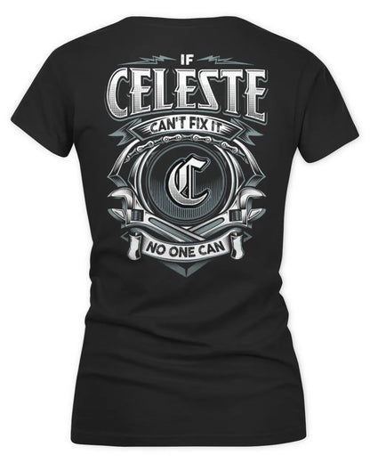 CELESTE AP81-K4-626 - Personalized Ahmed Quote Apparel “If Ahmed Can't Fix It, No One Can” - Women's V-Neck T-Shirt - Black