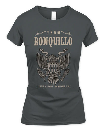 RONQUILLO TP06-K82 – Personalized Classic Style Apparel “Team NAME Lifetime Member” - Women's Standard T-Shirt - Charcoal