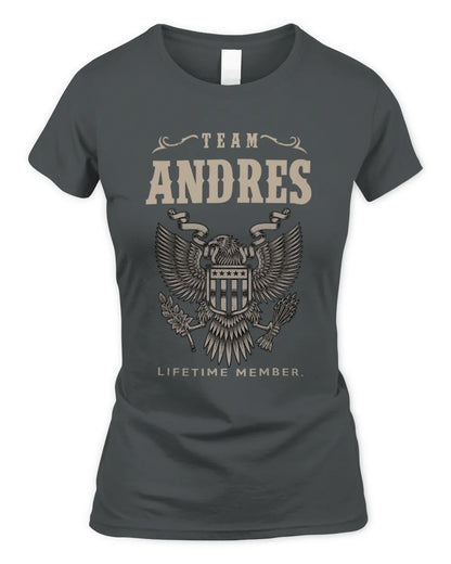 ANDRES TP06-K82 – Personalized Classic Style Apparel “Team NAME Lifetime Member” - Women's Standard T-Shirt - Charcoal