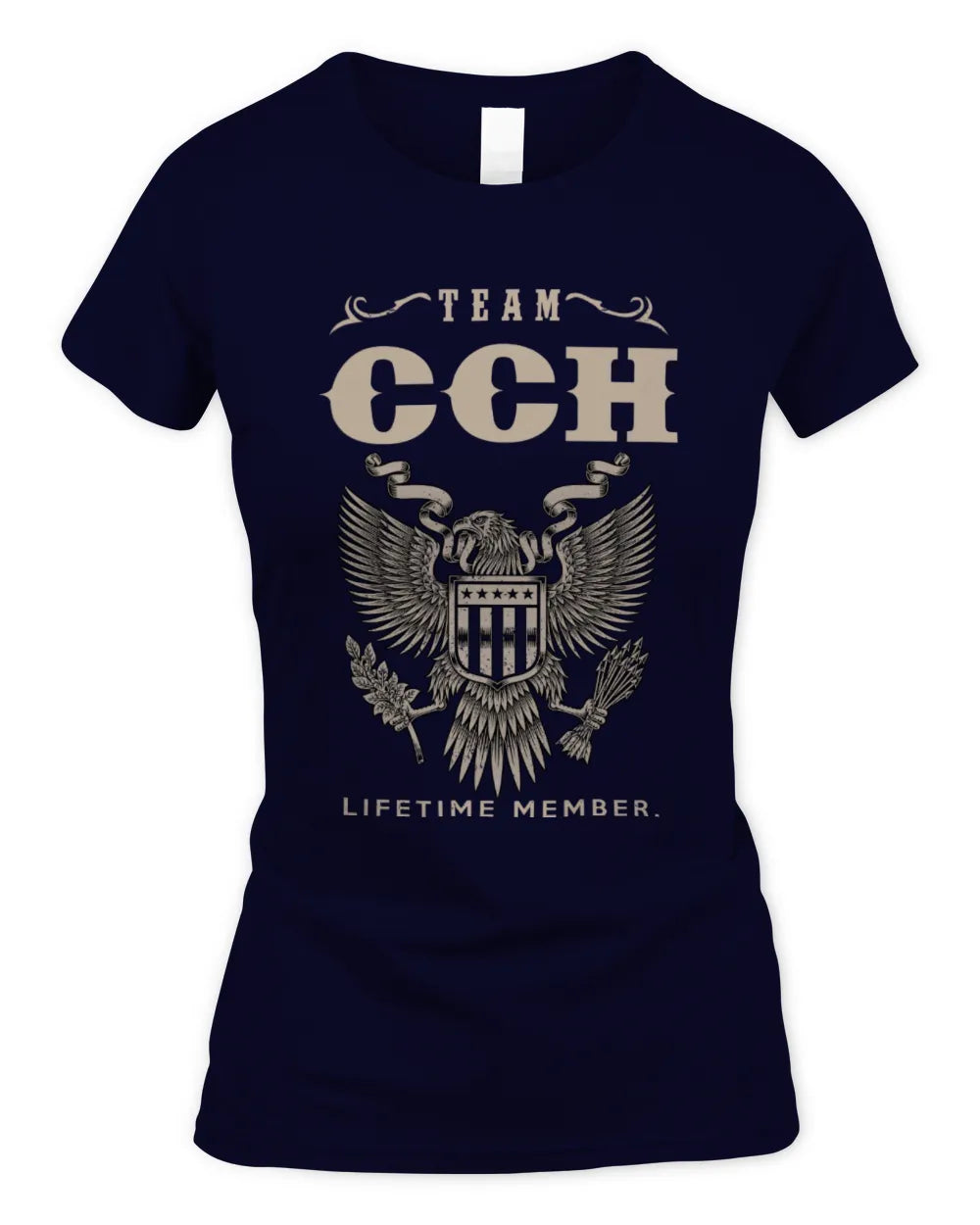 CCH TP06-K82 – Personalized Classic Style Apparel “Team NAME Lifetime Member” - Women's Standard T-Shirt - Navy