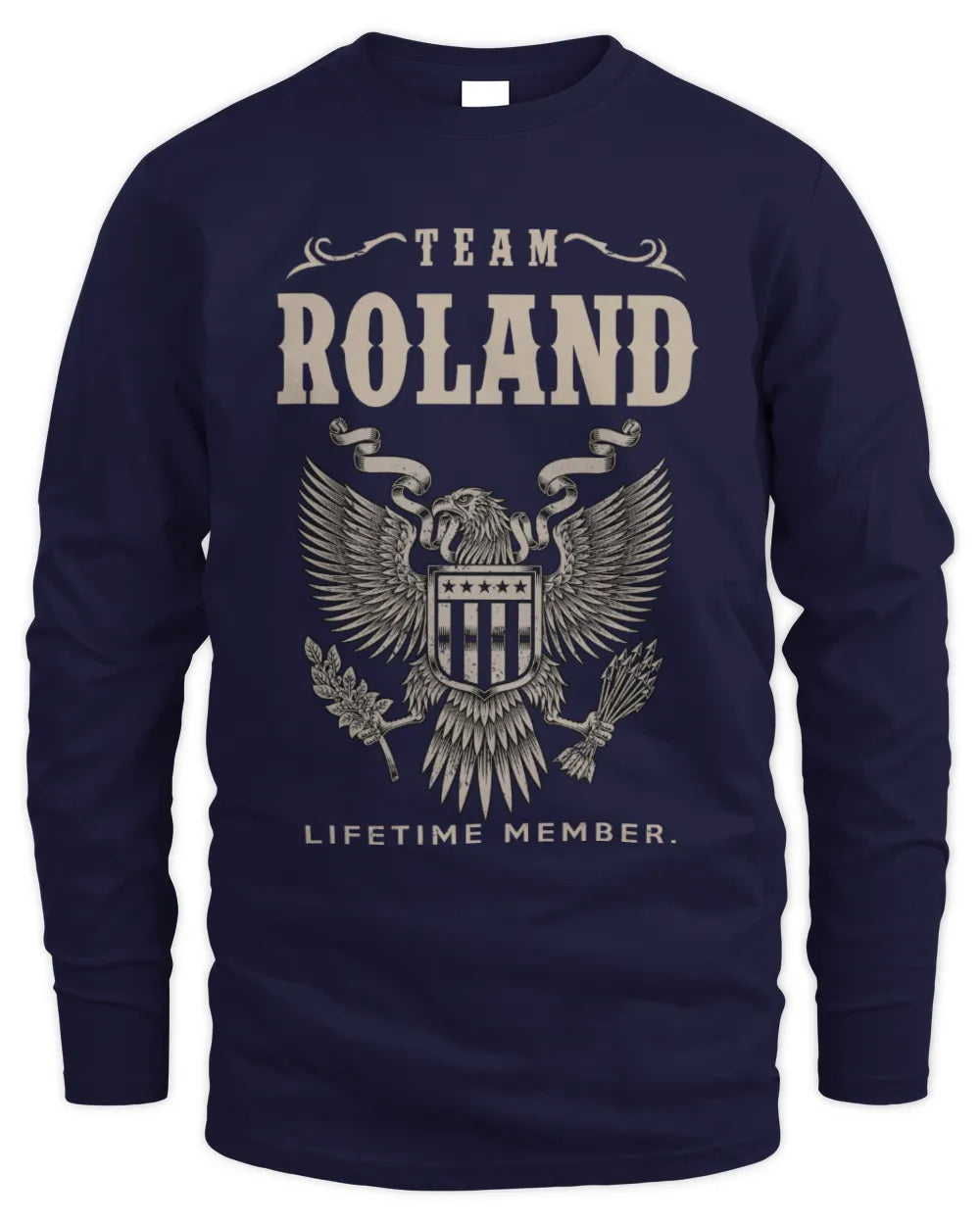 ROLAND TP06-K82 – Personalized Classic Style Apparel “Team NAME Lifetime Member” - Men's Long Sleeved T-Shirt - Navy