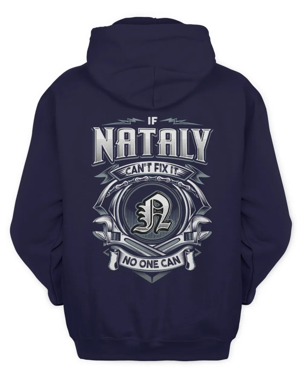 NATALY AP81-K4-626 - Personalized Ahmed Quote Apparel “If Ahmed Can't Fix It, No One Can” - Unisex Hoodie - Navy