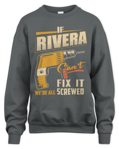 RIVERA TP22-K4-228 - Personalized Handyman T-Shirt “If AARON Can’t Fix It, We’re All Screwed” - Unisex Sweatshirt - Charcoal