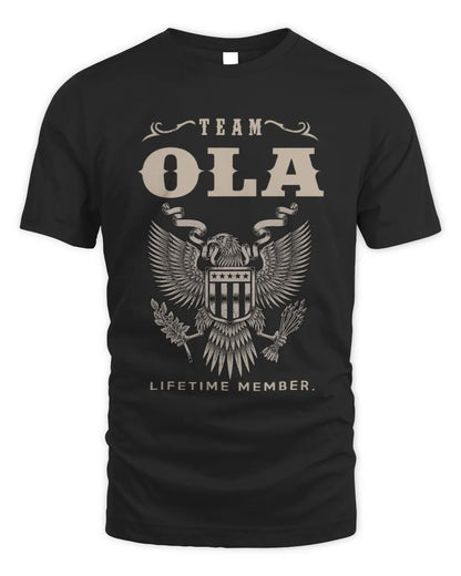 OLA TP06-K82 – Personalized Classic Style Apparel “Team NAME Lifetime Member” - Unisex Standard T-Shirt - Black