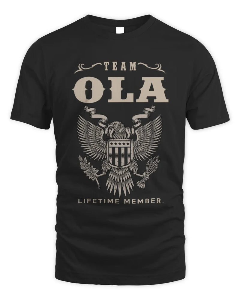 OLA TP06-K82 – Personalized Classic Style Apparel “Team NAME Lifetime Member” - Unisex Standard T-Shirt - Black