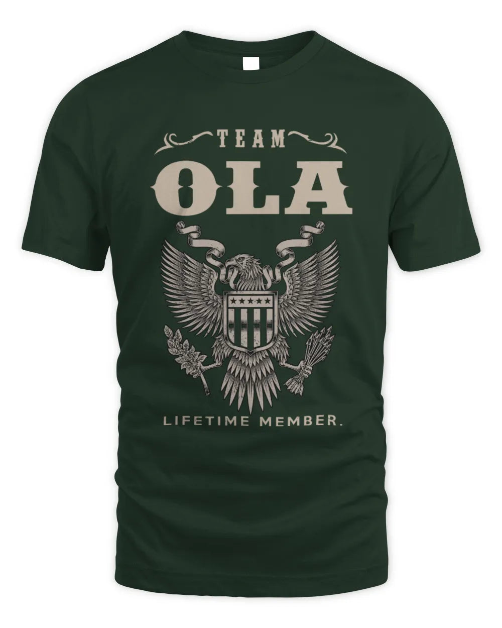 OLA TP06-K82 – Personalized Classic Style Apparel “Team NAME Lifetime Member” - Unisex Standard T-Shirt - Forest Green
