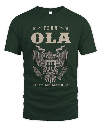 OLA TP06-K82 – Personalized Classic Style Apparel “Team NAME Lifetime Member” - Unisex Standard T-Shirt - Forest Green