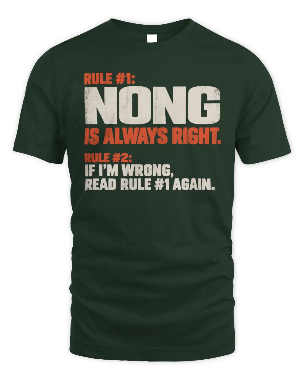 NONG NP1-H006 
Always Right Personalized Name T-Shirt – Funny Custom Name Shirt - Unisex Standard T-Shirt - Forest Green
