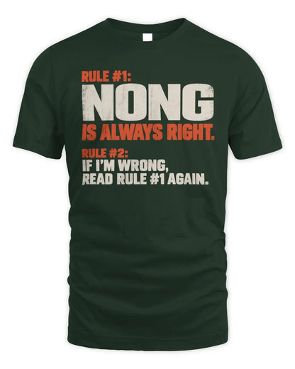 NONG NP1-H006 
Always Right Personalized Name T-Shirt – Funny Custom Name Shirt - Unisex Standard T-Shirt - Forest Green