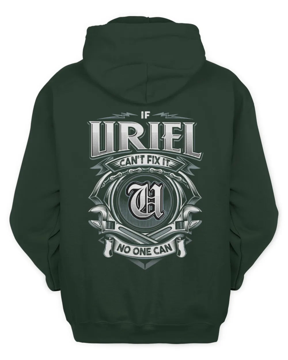URIEL AP81-K4-626 - Personalized Ahmed Quote Apparel “If Ahmed Can't Fix It, No One Can” - Unisex Hoodie - Forest Green