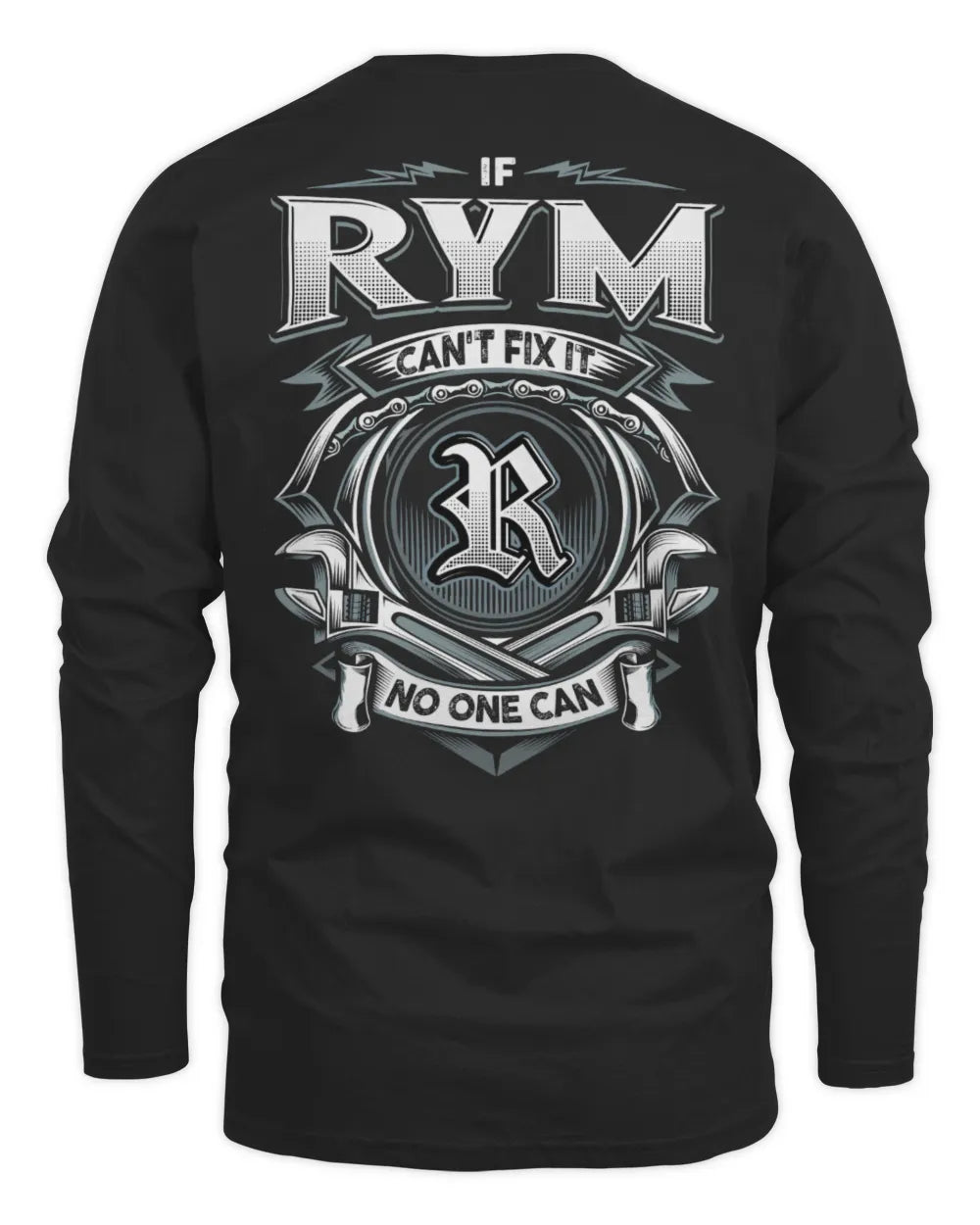 RYM AP81-K4-626 - Personalized Ahmed Quote Apparel “If Ahmed Can't Fix It, No One Can” - Men's Long Sleeved T-Shirt - Black