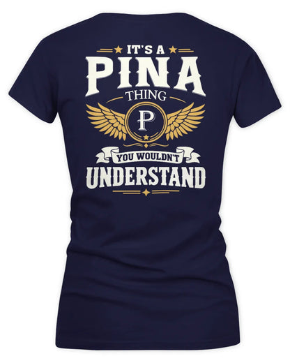 PINA KT06-M008 It’s a [NAME] Thing – You Wouldn’t Understand | Personalized Vintage T-Shirt - Women's V-Neck T-Shirt - Navy