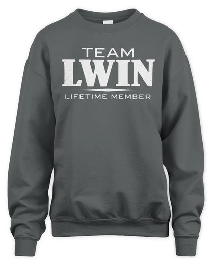 LWIN BL62-K4-128 - Personalized “Team NAME Lifetime Member” - Unisex Sweatshirt - Charcoal