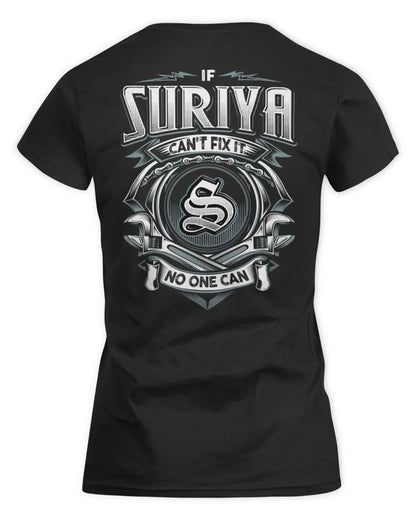 SURIYA AP81-K4-626 - Personalized Ahmed Quote Apparel “If Ahmed Can't Fix It, No One Can” - Women's Standard T-Shirt - Black