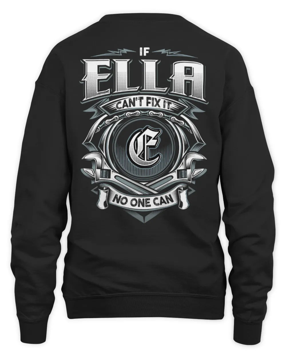 ELLA AP81-K4-626 - Personalized Ahmed Quote Apparel “If Ahmed Can't Fix It, No One Can” - Unisex Sweatshirt - Black