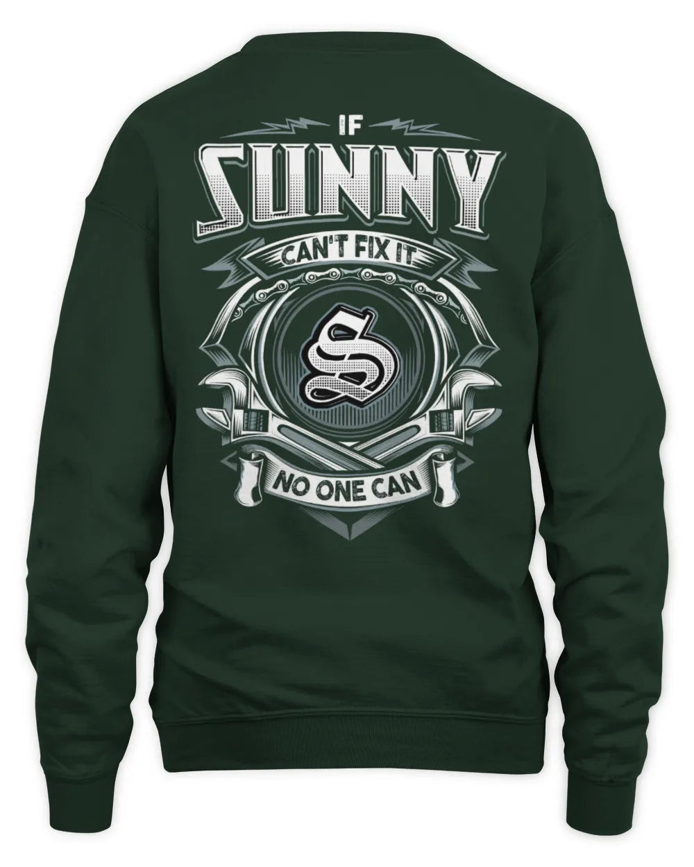 SUNNY AP81-K4-626 - Personalized Ahmed Quote Apparel “If Ahmed Can't Fix It, No One Can” - Unisex Sweatshirt - Forest Green