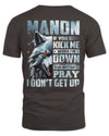 MANON AP62-K4-666 - Personalized Fierce Wolf Quote Apparel “If You Kick Me When I’m Down, You Better Pray I Don’t Get Up”