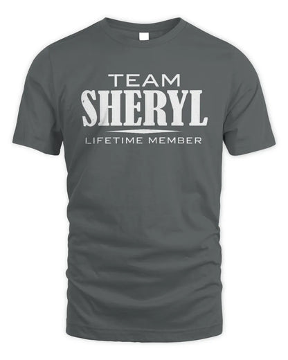 SHERYL BL62-K4-128 - Personalized “Team NAME Lifetime Member” - Unisex Standard T-Shirt - Charcoal