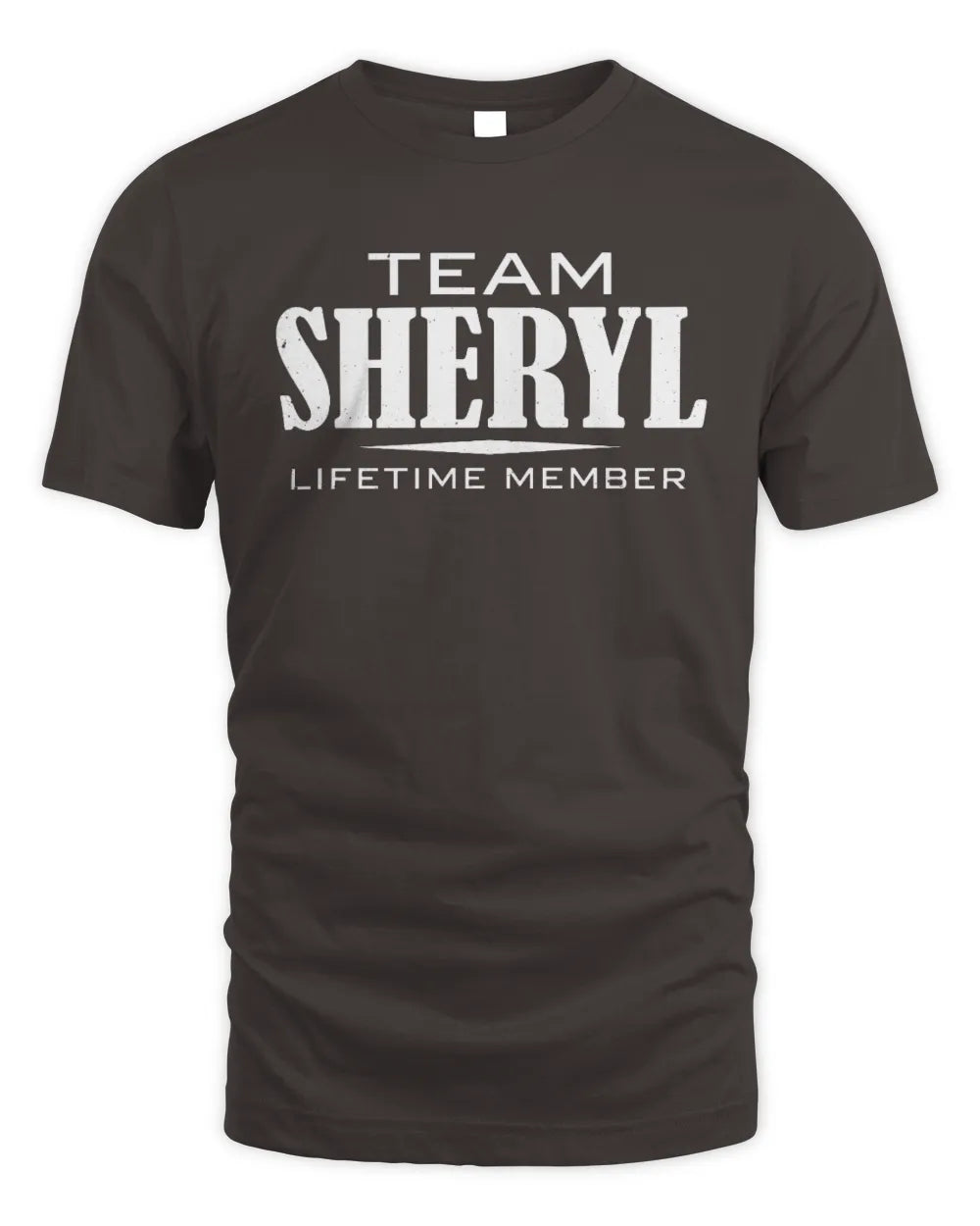 SHERYL BL62-K4-128 - Personalized “Team NAME Lifetime Member” - Unisex Standard T-Shirt - Dark Chocolate