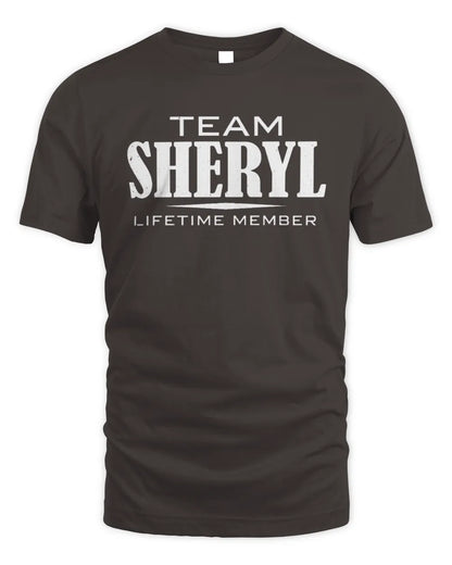 SHERYL BL62-K4-128 - Personalized “Team NAME Lifetime Member” - Unisex Standard T-Shirt - Dark Chocolate