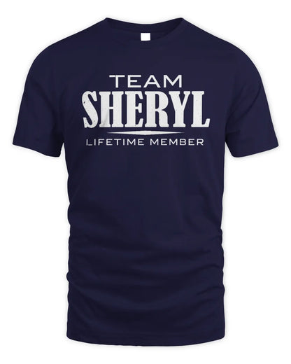 SHERYL BL62-K4-128 - Personalized “Team NAME Lifetime Member” - Unisex Standard T-Shirt - Navy