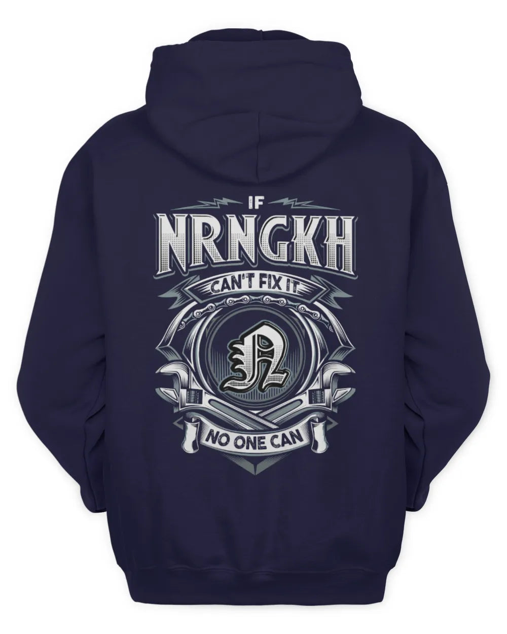 NRNGKH AP81-K4-626 - Personalized Ahmed Quote Apparel “If Ahmed Can't Fix It, No One Can” - Unisex Hoodie - Navy