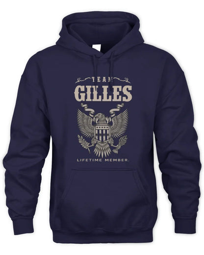 GILLES TP06-K82 – Personalized Classic Style Apparel “Team NAME Lifetime Member” - Unisex Hoodie - Navy