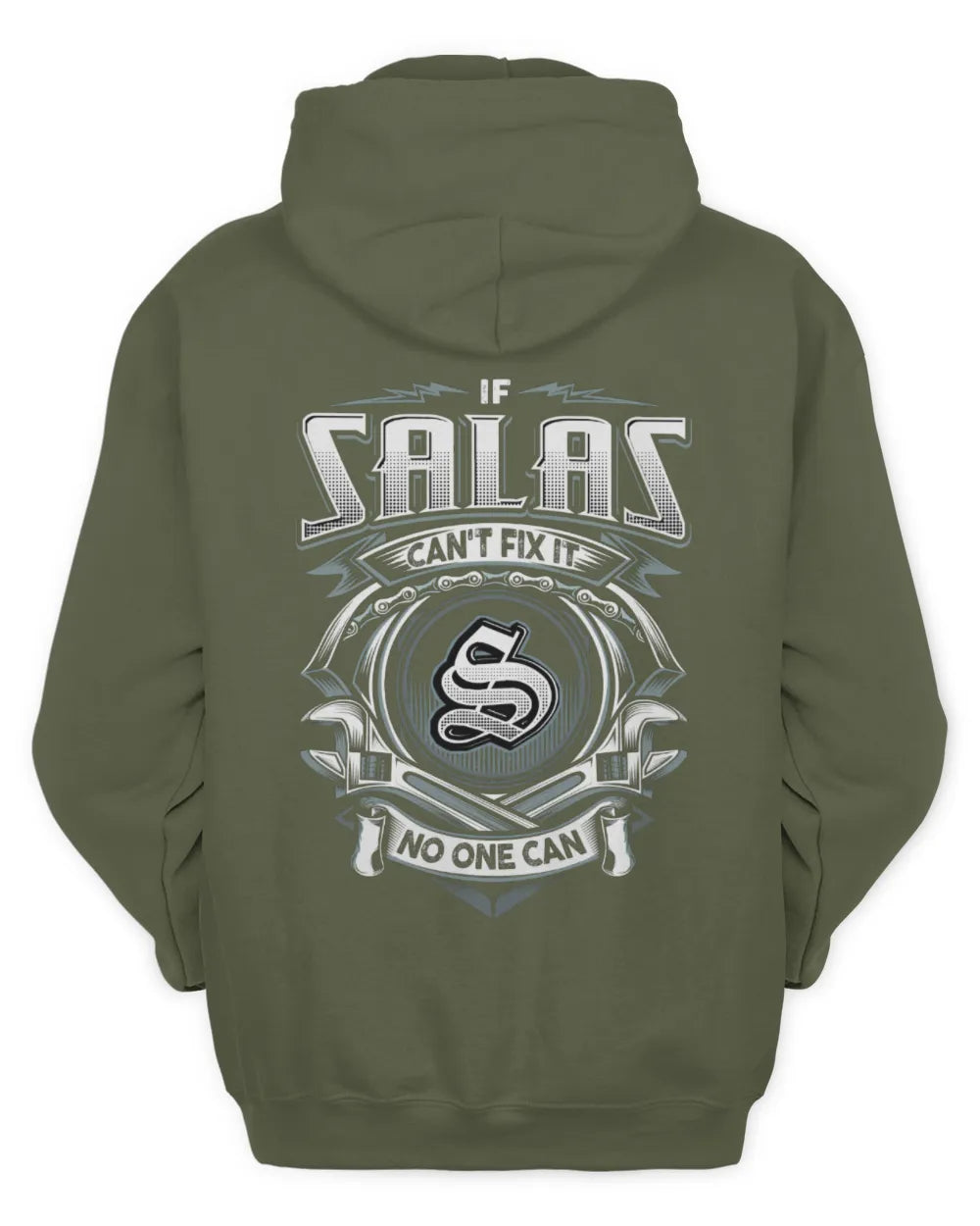 SALAS AP81-K4-626 - Personalized Ahmed Quote Apparel “If Ahmed Can't Fix It, No One Can” - Unisex Hoodie - Military Green