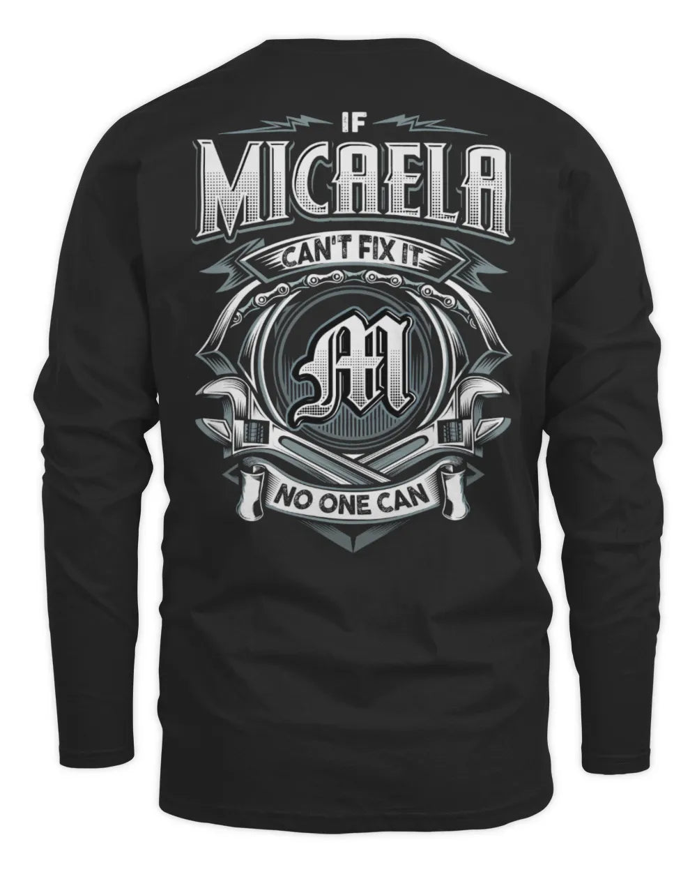 MICAELA AP81-K4-626 - Personalized Ahmed Quote Apparel “If Ahmed Can't Fix It, No One Can” - Men's Long Sleeved T-Shirt - Black