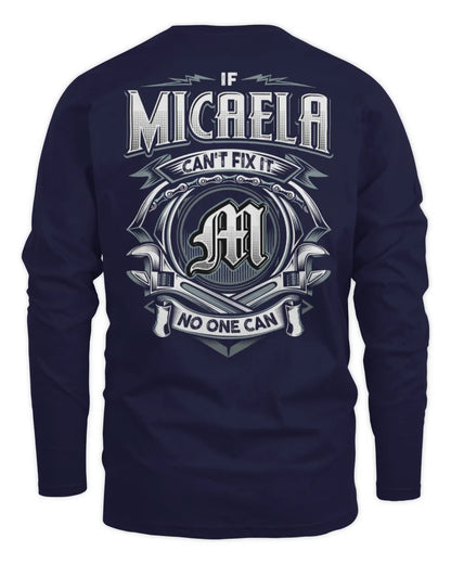 MICAELA AP81-K4-626 - Personalized Ahmed Quote Apparel “If Ahmed Can't Fix It, No One Can” - Men's Long Sleeved T-Shirt - Navy