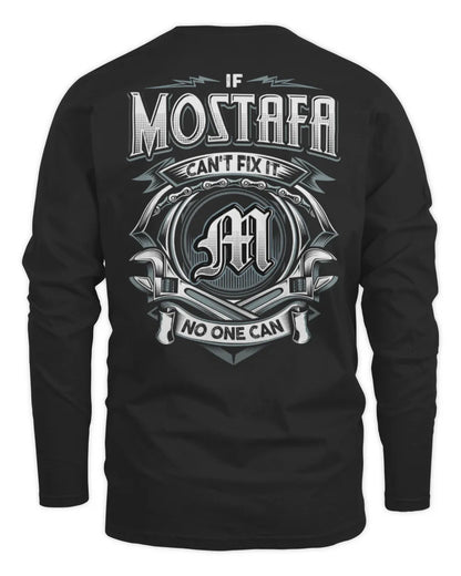 MOSTAFA AP81-K4-626 - Personalized Ahmed Quote Apparel “If Ahmed Can't Fix It, No One Can” - Men's Long Sleeved T-Shirt - Black