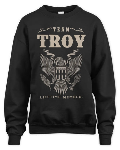 TROY TP06-K82 – Personalized Classic Style Apparel “Team NAME Lifetime Member” - Unisex Sweatshirt - Black